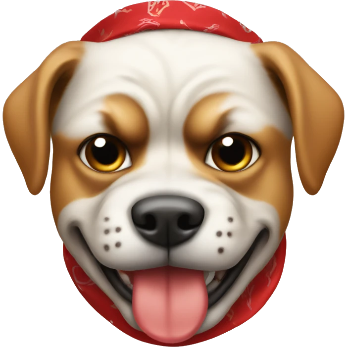 an angry dog with a red bandana face mask  emoji