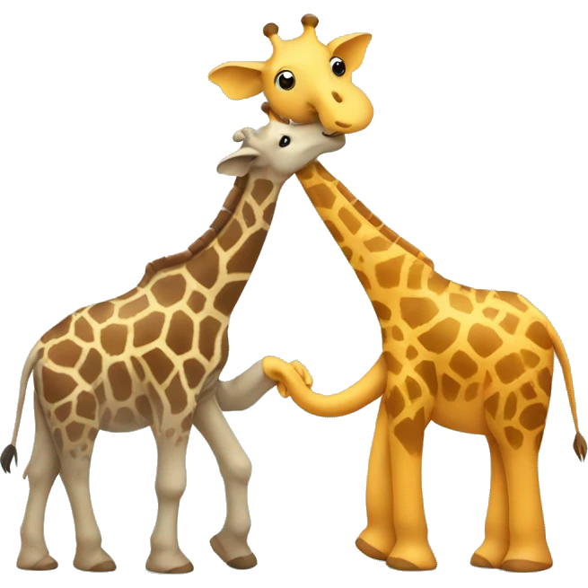Giraffe and elephant holding hands emoji