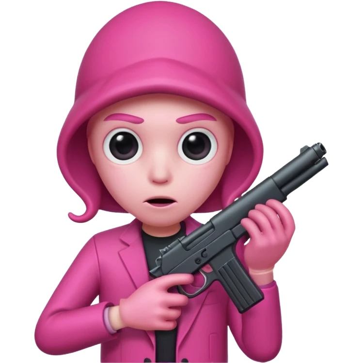 Squid games pink guy with gun  emoji