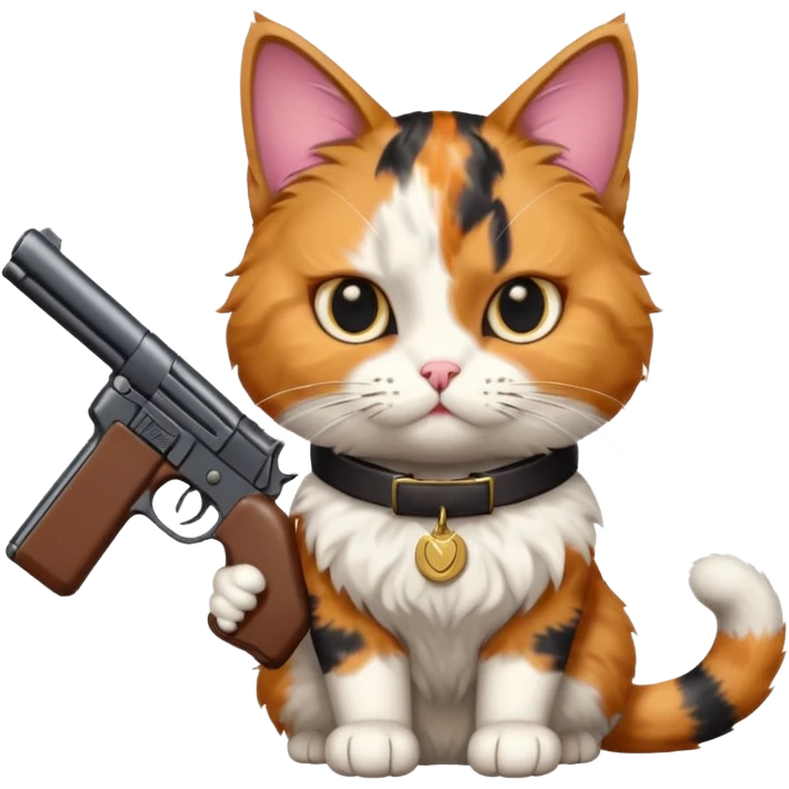 Cat with a gun emoji
