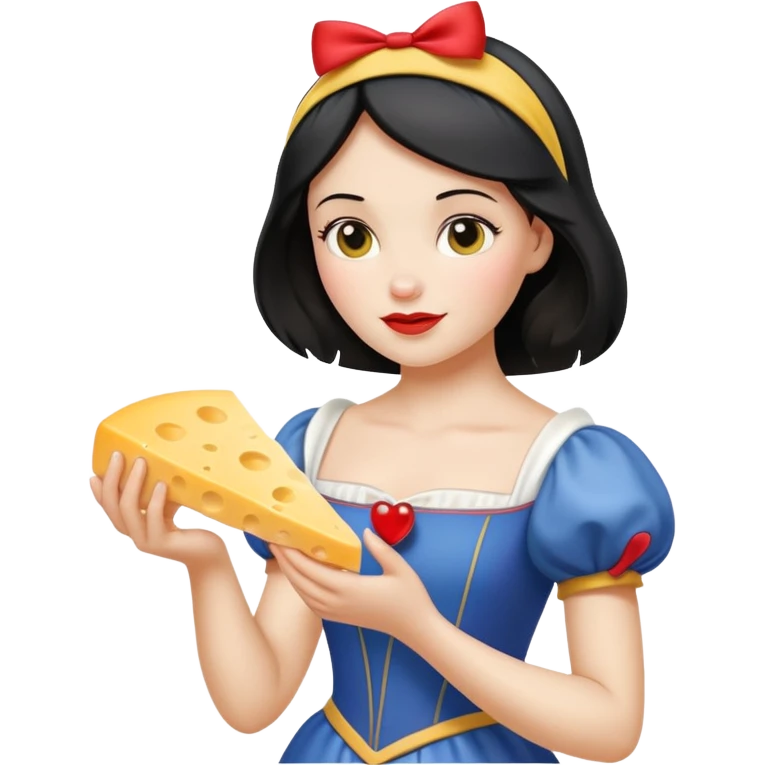  Snow White holding wedge of cheese emoji