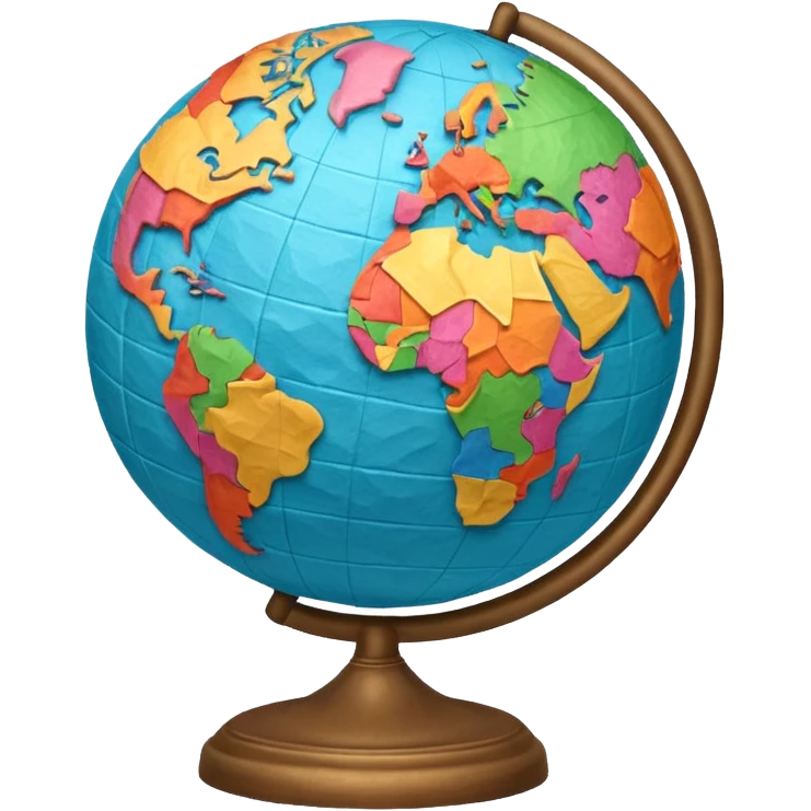 Papier-Mâché Globe with paper only globe. emoji