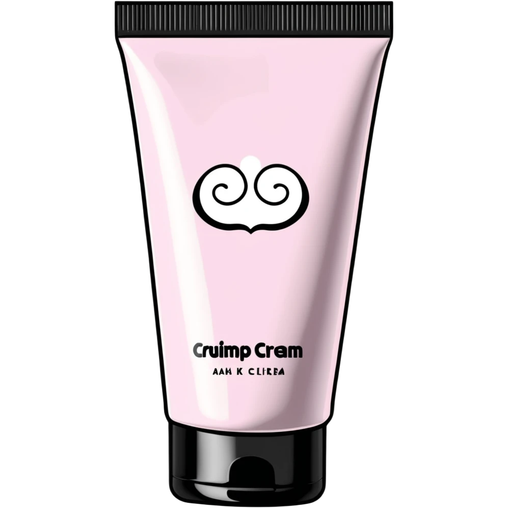 crumpled, empty hand cream tube, flattened and wrinkled, cap on, bright and colorful, decorated like a beauty product emoji