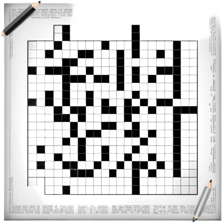 partially completed newspaper crossword emoji