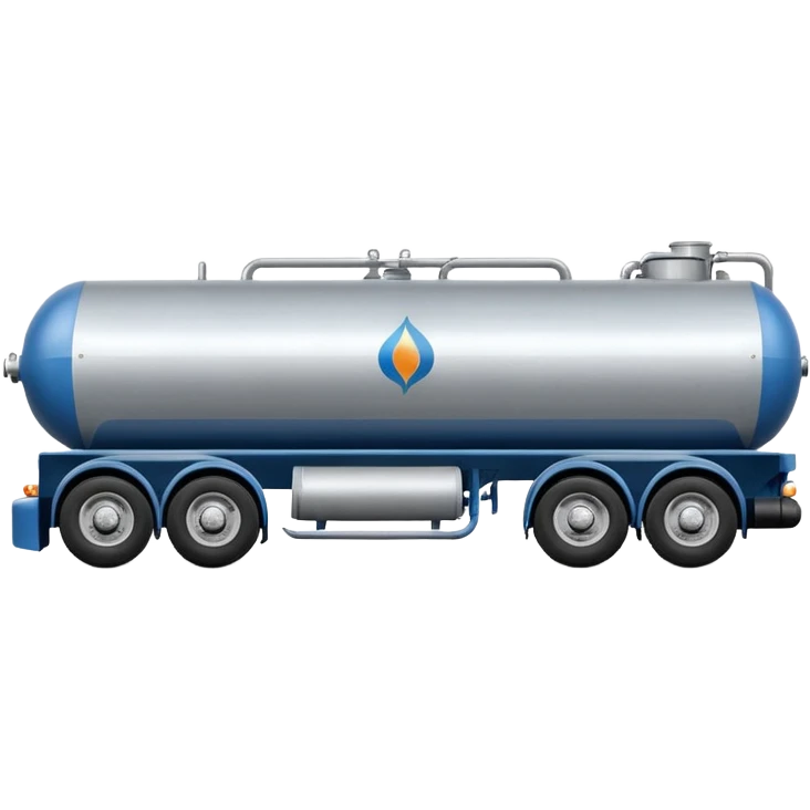 side view of a natural gas tanker truck emoji