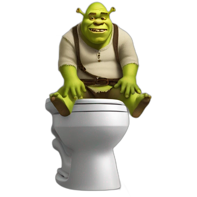 shrek sitting on a toilet  emoji