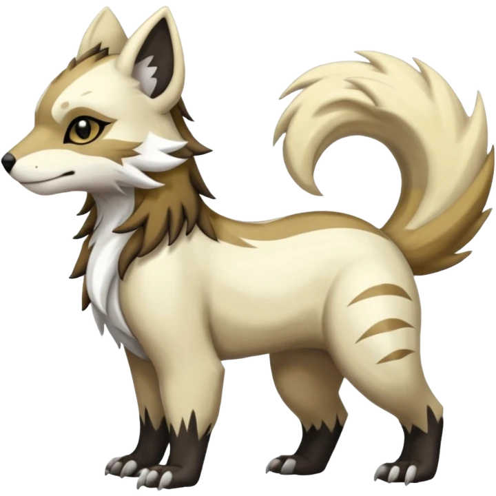 Shiny Brown Golden Ginger Black Grey White Beige Linoone-Absol-Trico-Hybrid (Full body) emoji