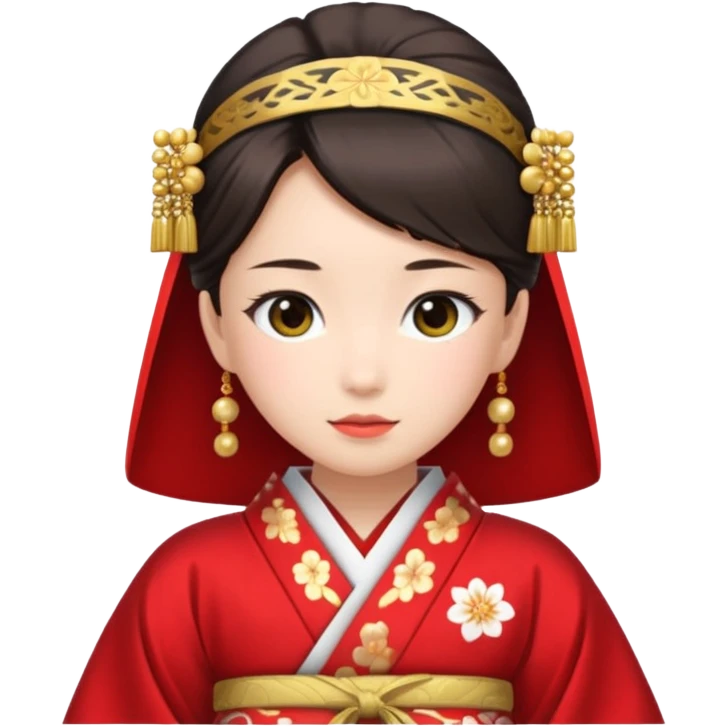 Japanese Princess with in red ceremonial robe kimono emoji