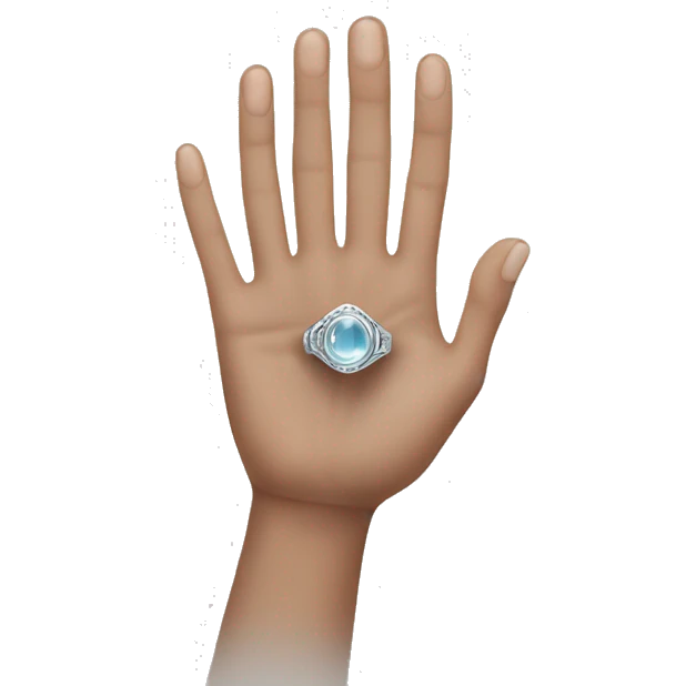  hand with silver ring in ring finger emoji