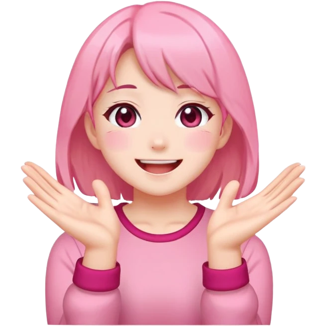 Anime girl clapping cheeks emoji