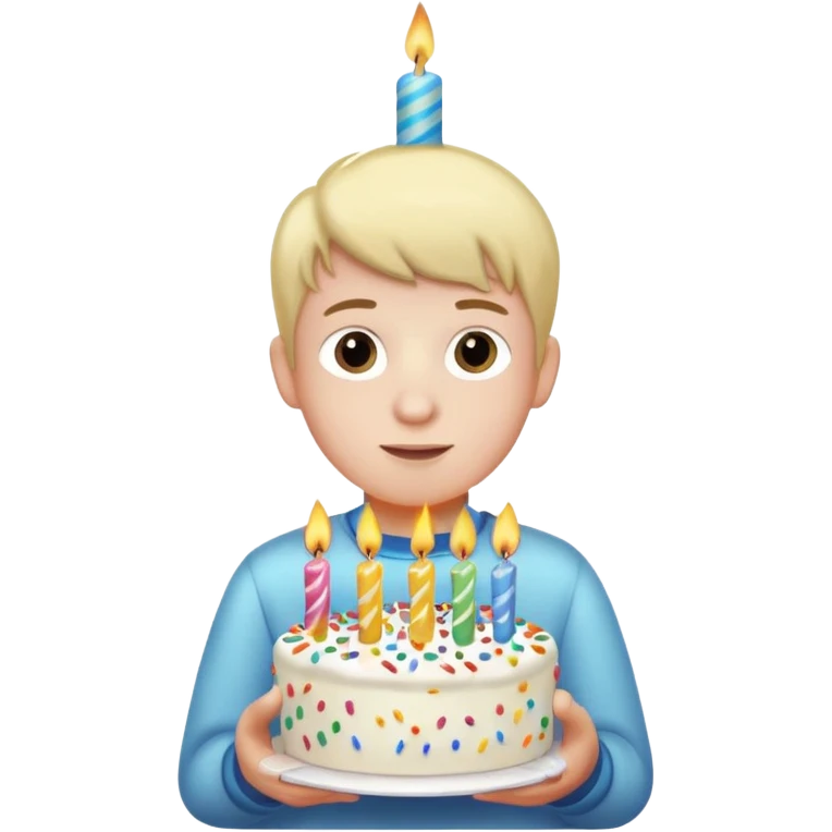 boy with birthday cake emoji
