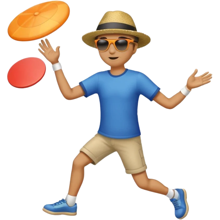 Man throwing a frisbee to the right, full body emoji