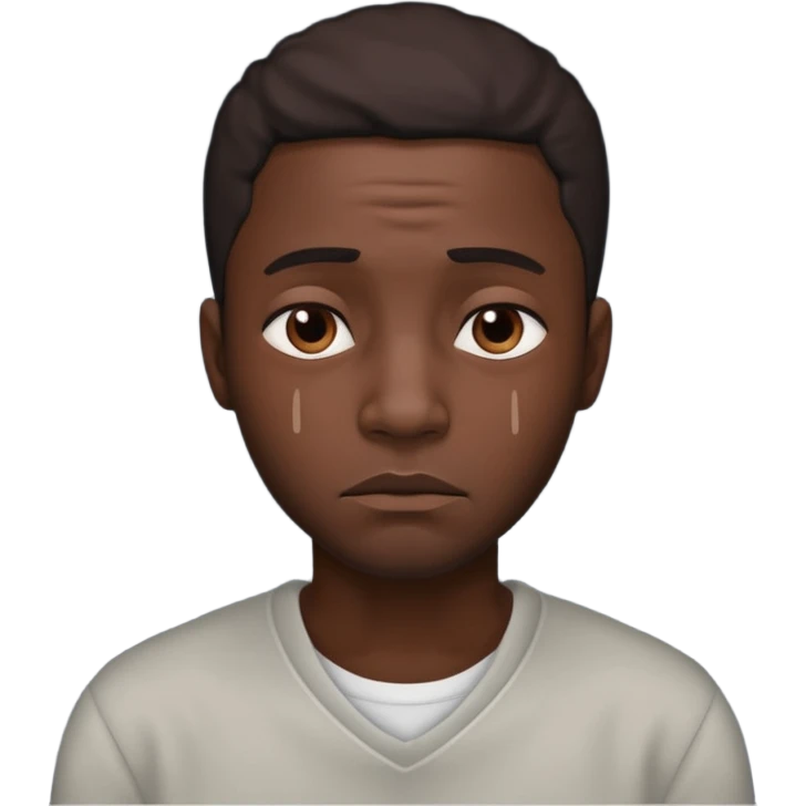black man having Pity - feeling of sorrow and compassion for another emoji
