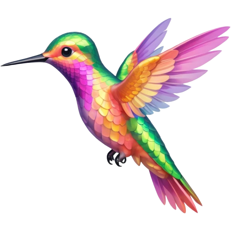 peach pink and yellow-green humming bird emoji
