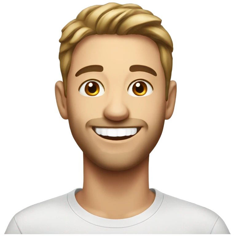Sweet smile portrait of male emoji