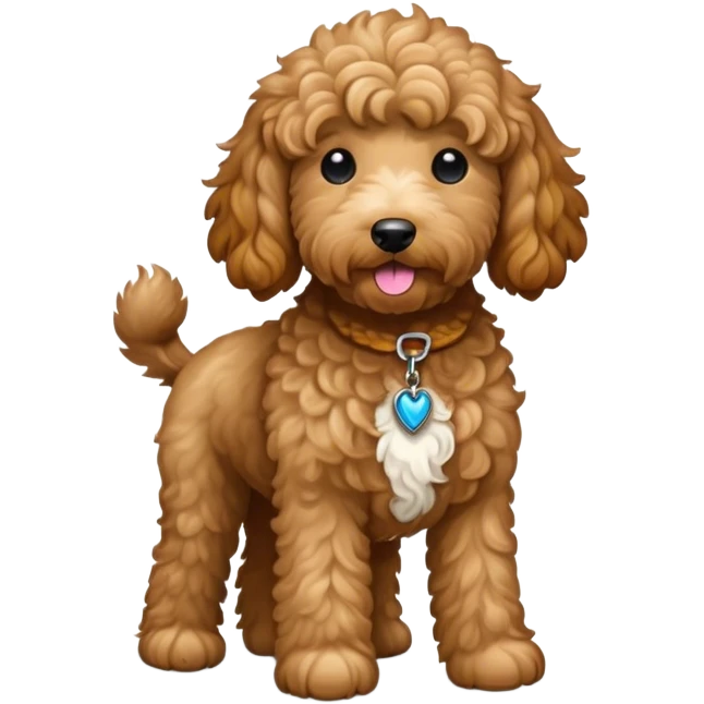 Goldendoodle with long hair emoji