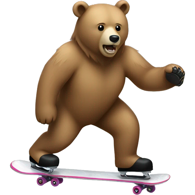 a bear skating on ice emoji
