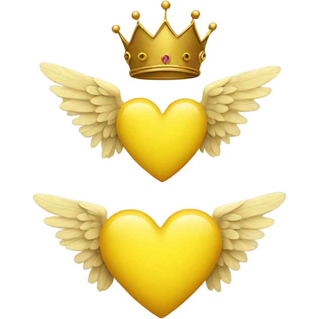 Yellow heart with wings and crown emoji