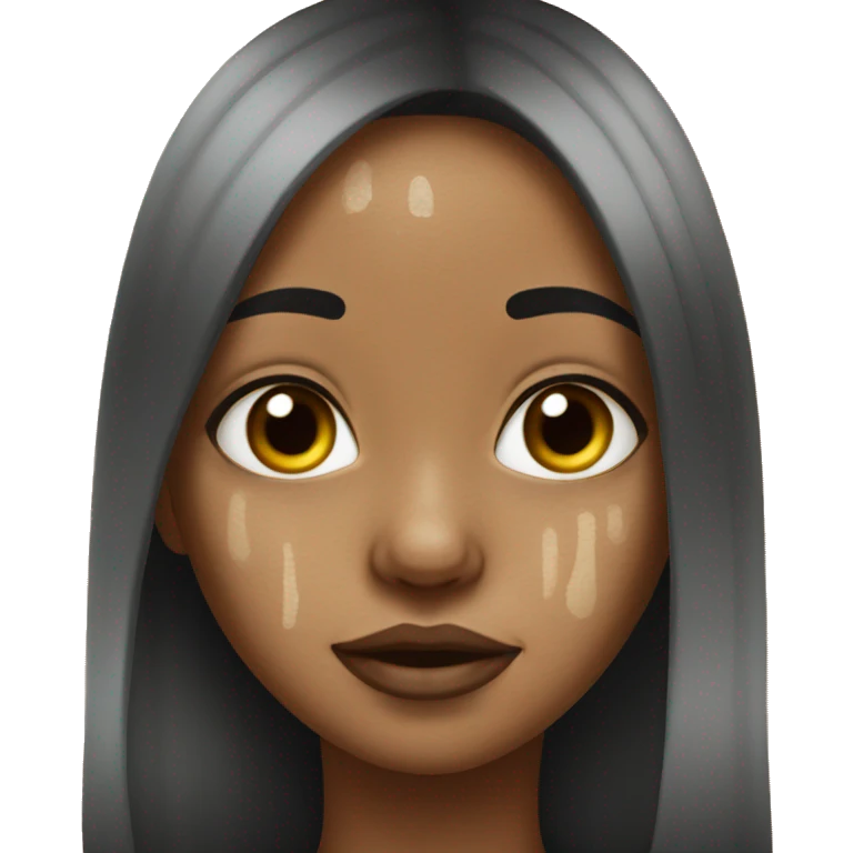 girl with vitiligo covering her face  emoji