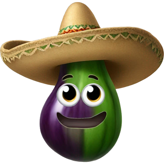 Eggplant wearing sombrero  emoji