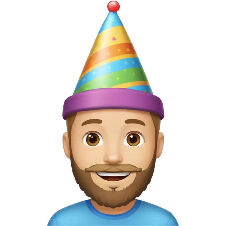 young man with a beard, happy birthday boy emoji