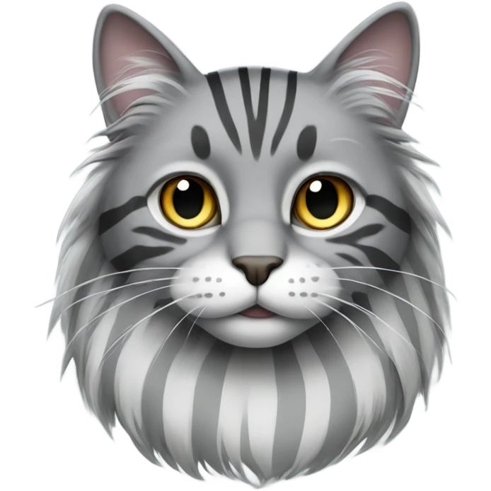 Long haired grey striped cat emoji
