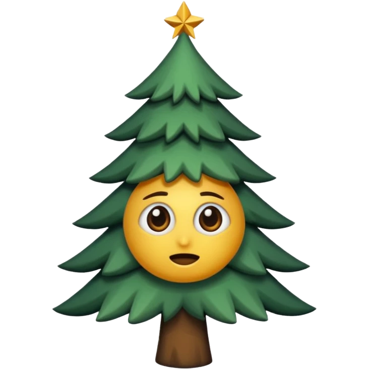 sapin avec des yeux noirs luisants emoji