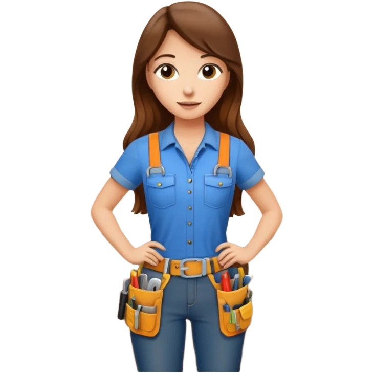 beautiful girl with long brown hair constructing new lounge room area with flat screen tv and couch emoji