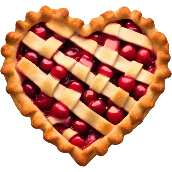 Heart-shaped cherry pie  emoji