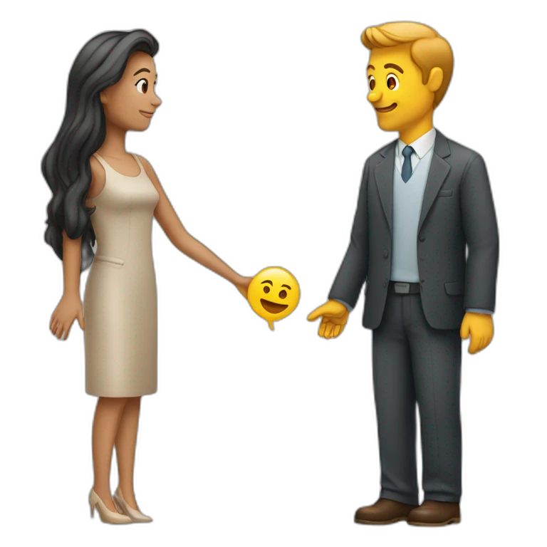 un homme bise une femme emoji
