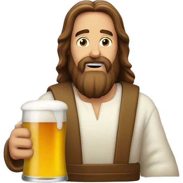 Jésus entrain de boire une biere emoji