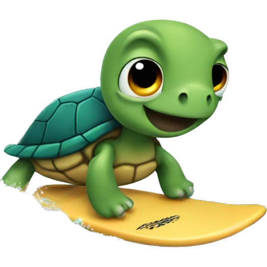 Turtle surfing in waves emoji