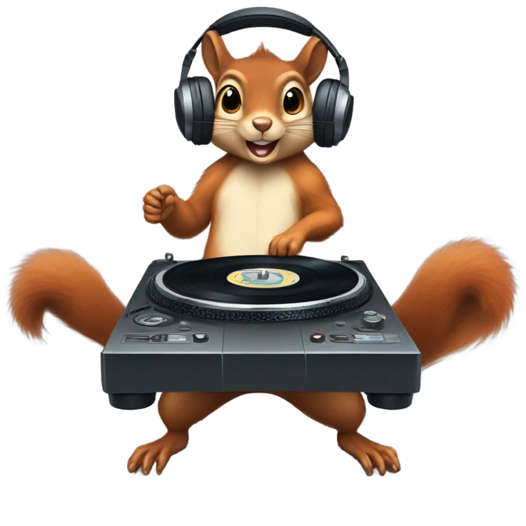 Squirrel as a dj emoji