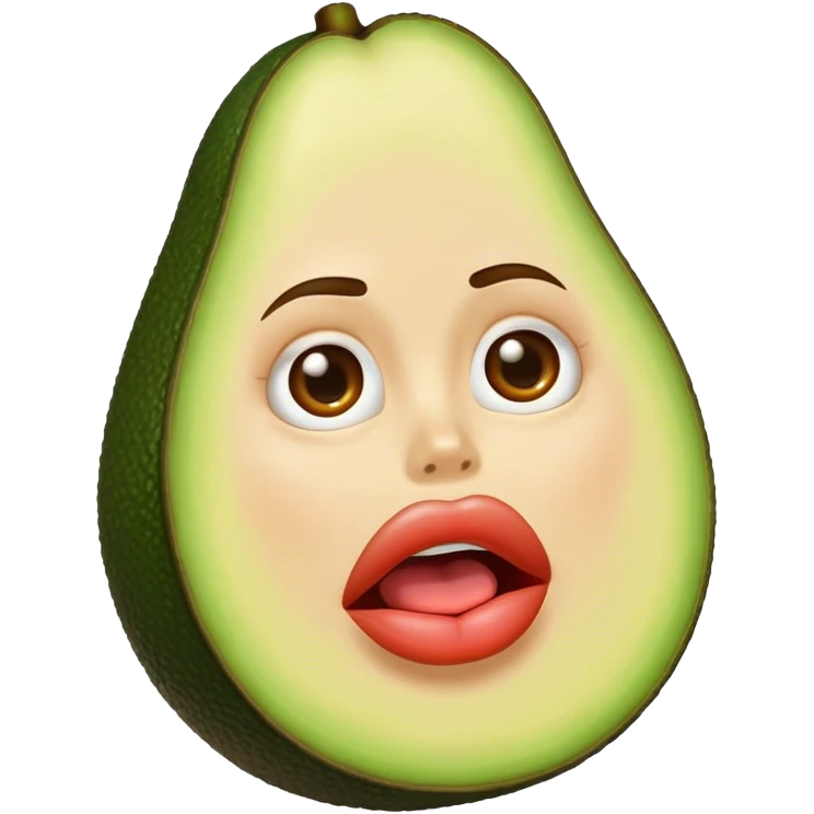 Avocado with big lips emoji