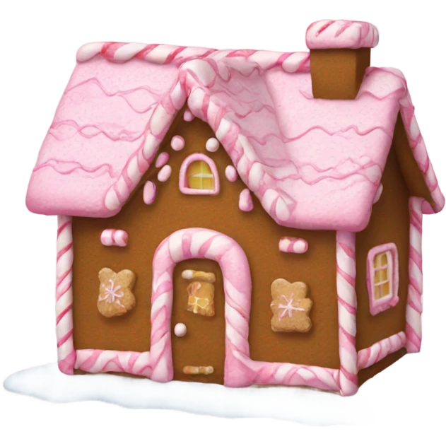 A pink gingerbread house emoji