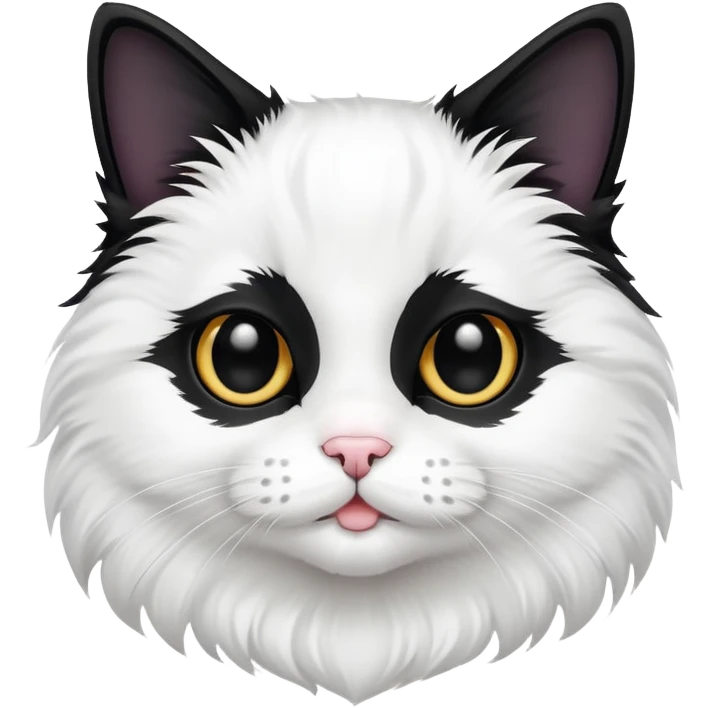 Tuxedo cat with black nose emoji