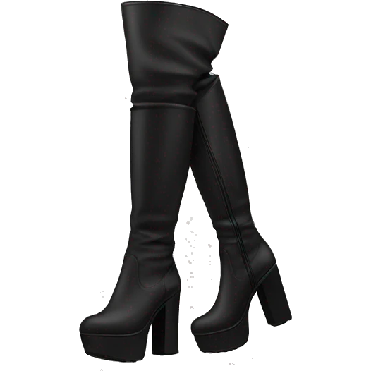 tall platform black boots emoji