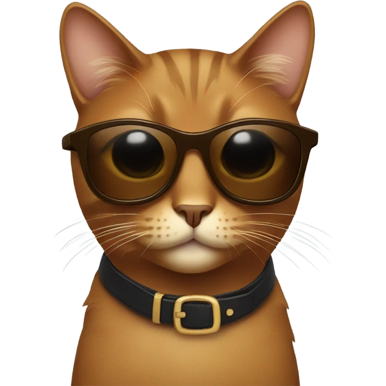 Brown cat wearing sunglasses emoji