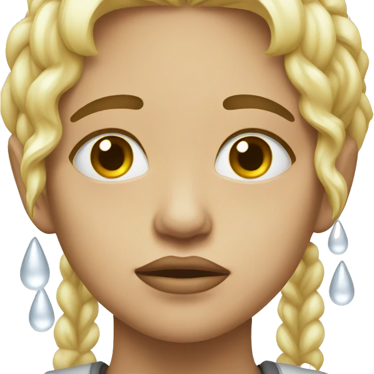 she Crying with white tear drops emoji