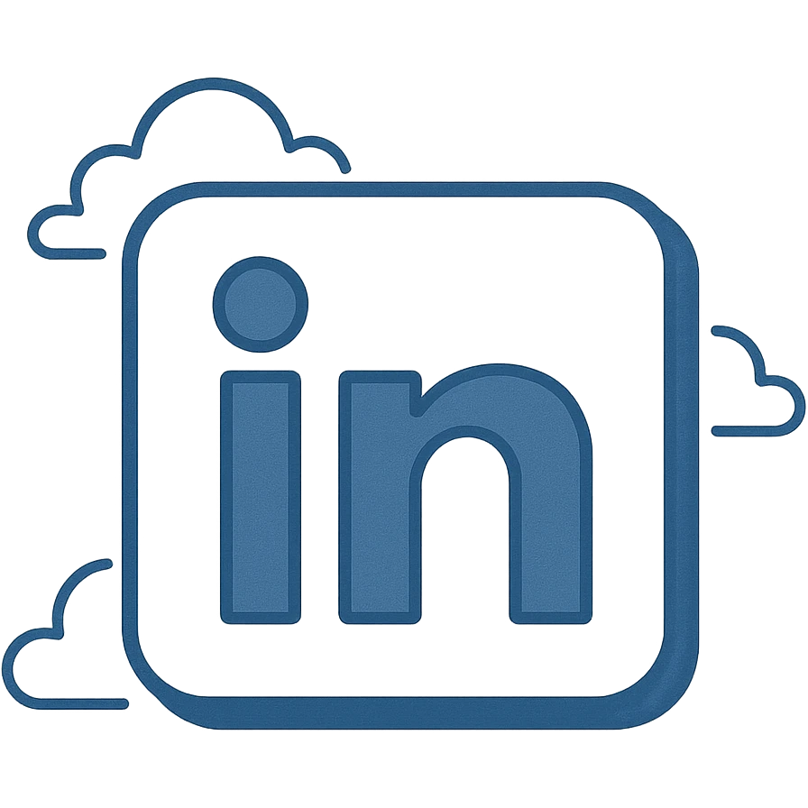 LinkedIn logo, professional, blue and white, minimal, suitable for app icon emoji