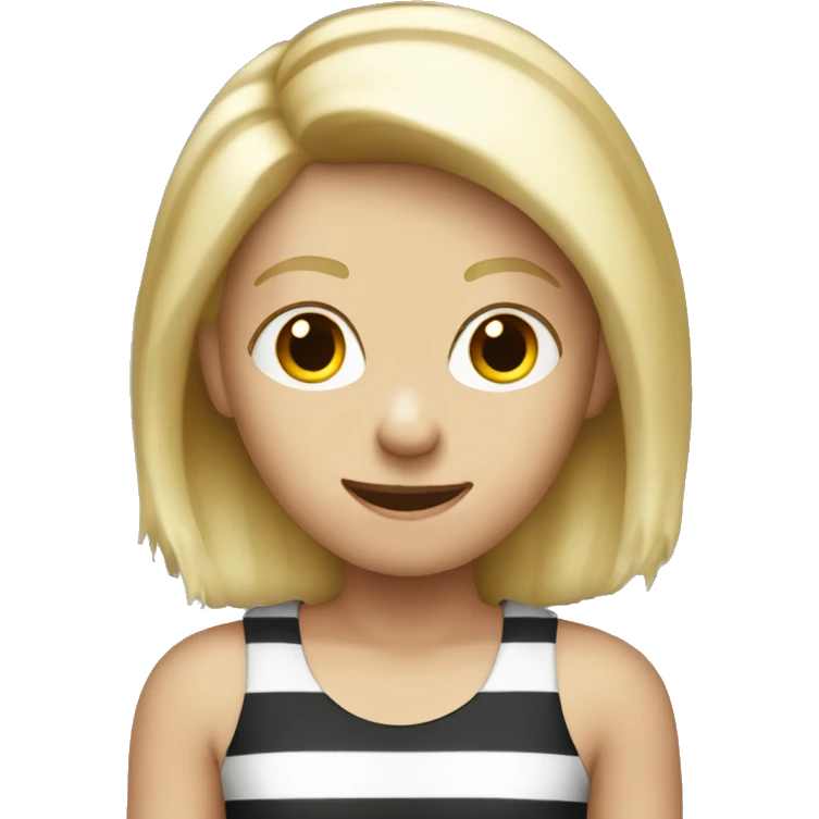 Blonde singe with stripy top emoji