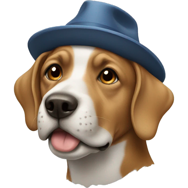 Dog wearing hat emoji