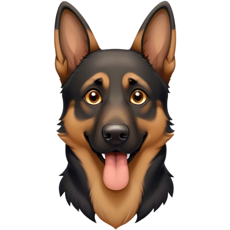 Cinematic Comical Tan/Black German Shepherd Portrait Emoji, Head tilted dramatically with an exaggeratedly shocked or offended expression, showcasing a robust tan coat with striking black markings, wide, expressive brown eyes filled with exaggerated disbelief, Simplified yet hilariously expressive features, highly detailed, glowing with a slightly sassy glow, high shine, dramatic yet playful, stylized with an air of attitude, bright and endearing, soft glowing outline, capturing the essence of a sassy and over-the-top guardian, so meme-worthy it feels like it could side-eye its way into internet fame instantly! emoji