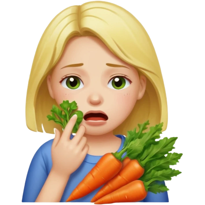 девушка ест овощи и плачет emoji