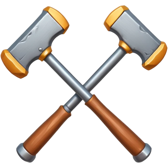 croisement de 2 marteaux (en mode duel, qui des deux va gagner) emoji