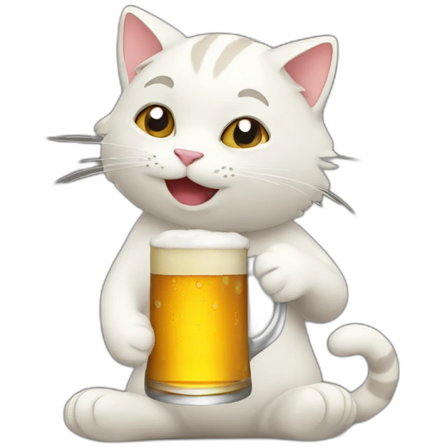 Cat drinking beer emoji