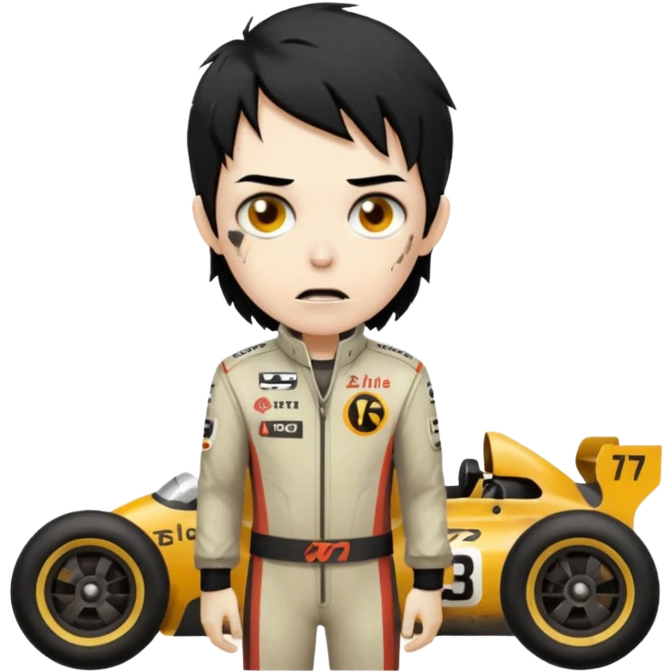 zombie formula racer black hair emoji