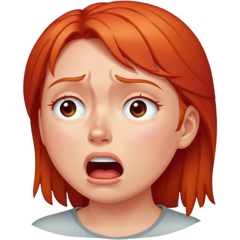 red head crying emoji