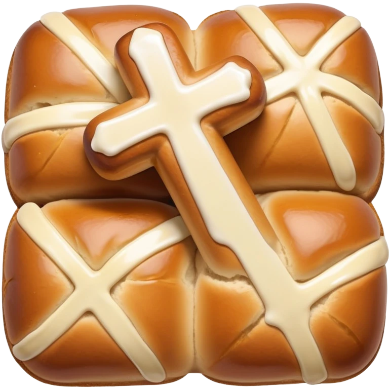 hot cross buns, Easter bread with cross on top emoji