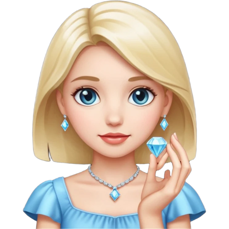 Pretty cute girl that hold Diamond in her hand emoji
